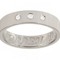 Обручальное кольцо З6054 из белого золота, гладкое