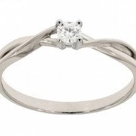 Помолвочное кольцо З6055 из белого золота, гладкое