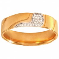 Обручальное кольцо З6056 из желтого золота, гладкое