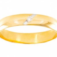 Обручальное кольцо З6057 из желтого золота, гладкое