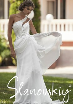 Свадебное платье S41786. В греческом стиле, длинное со шлейфом.