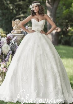 Свадебное платье S41804. С пышной юбкой, длинное со шлейфом.