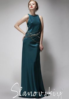 Вечернее платье S41821. С прямой юбкой, длинное со шлейфом.