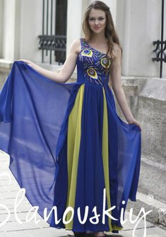 Вечернее платье S41841. В греческом стиле, длинное без шлейфа.